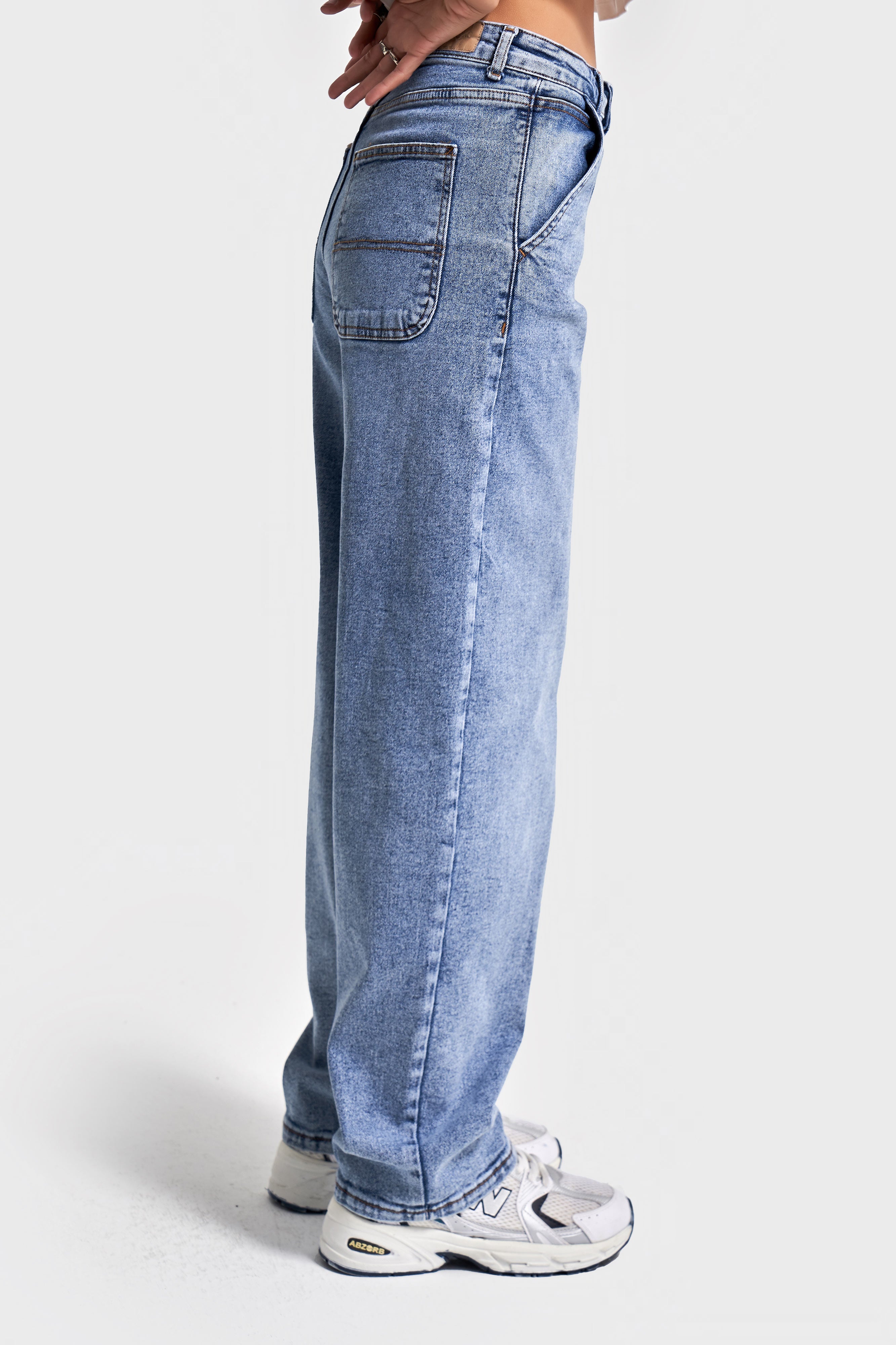 Kadın Snow Kot Rengi 4s6-27 Skater Fit Esnek Kumaş Denim Jean