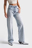 Women's Snow Blue Doris T5-4S5-27 Straight Fit Heart-Embellished Shiny Stone Design Denim Jean
