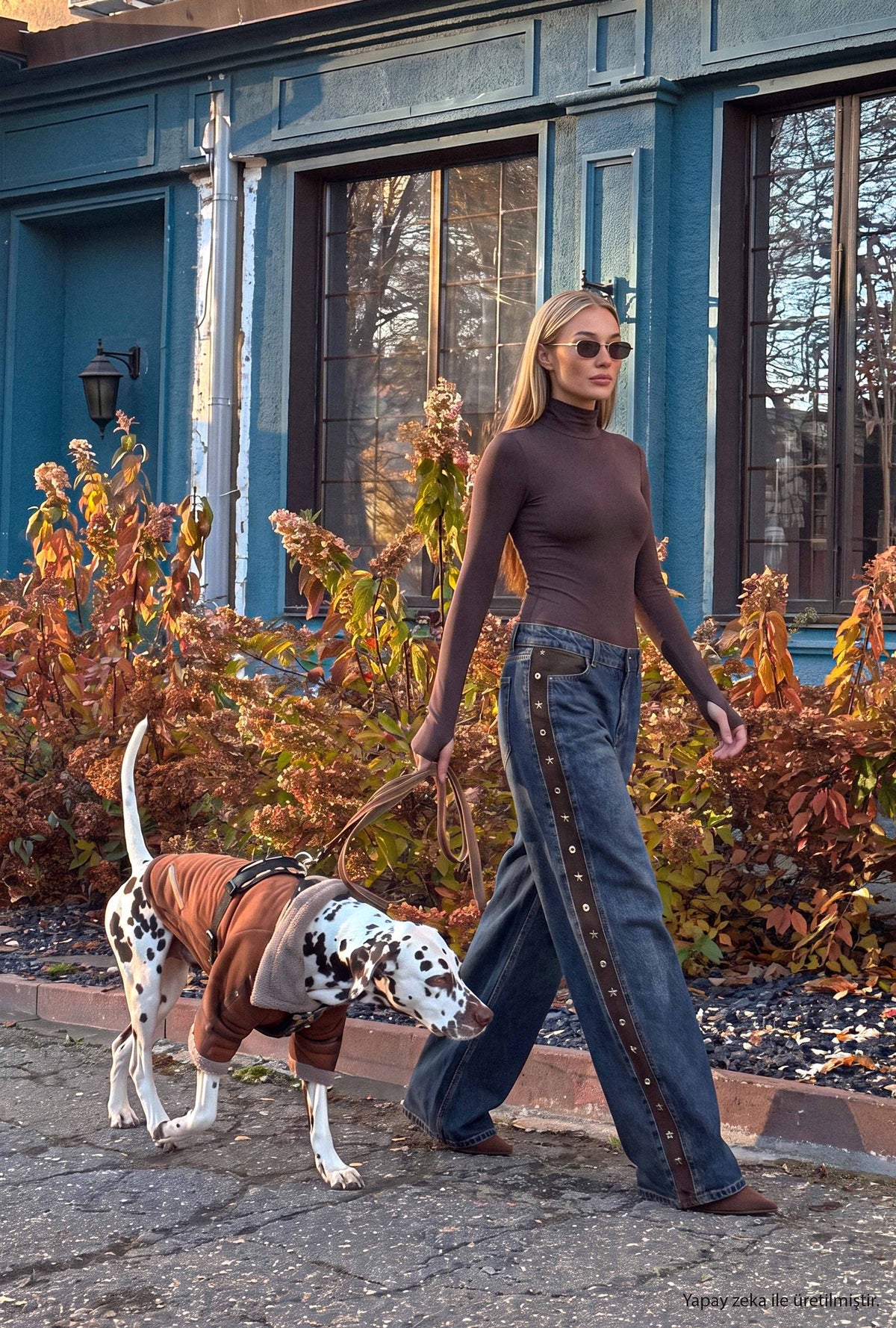 Kadın T-2w6-8 Süper Baggy Aksesuar Detaylı Özel Tasarım Denim Jean