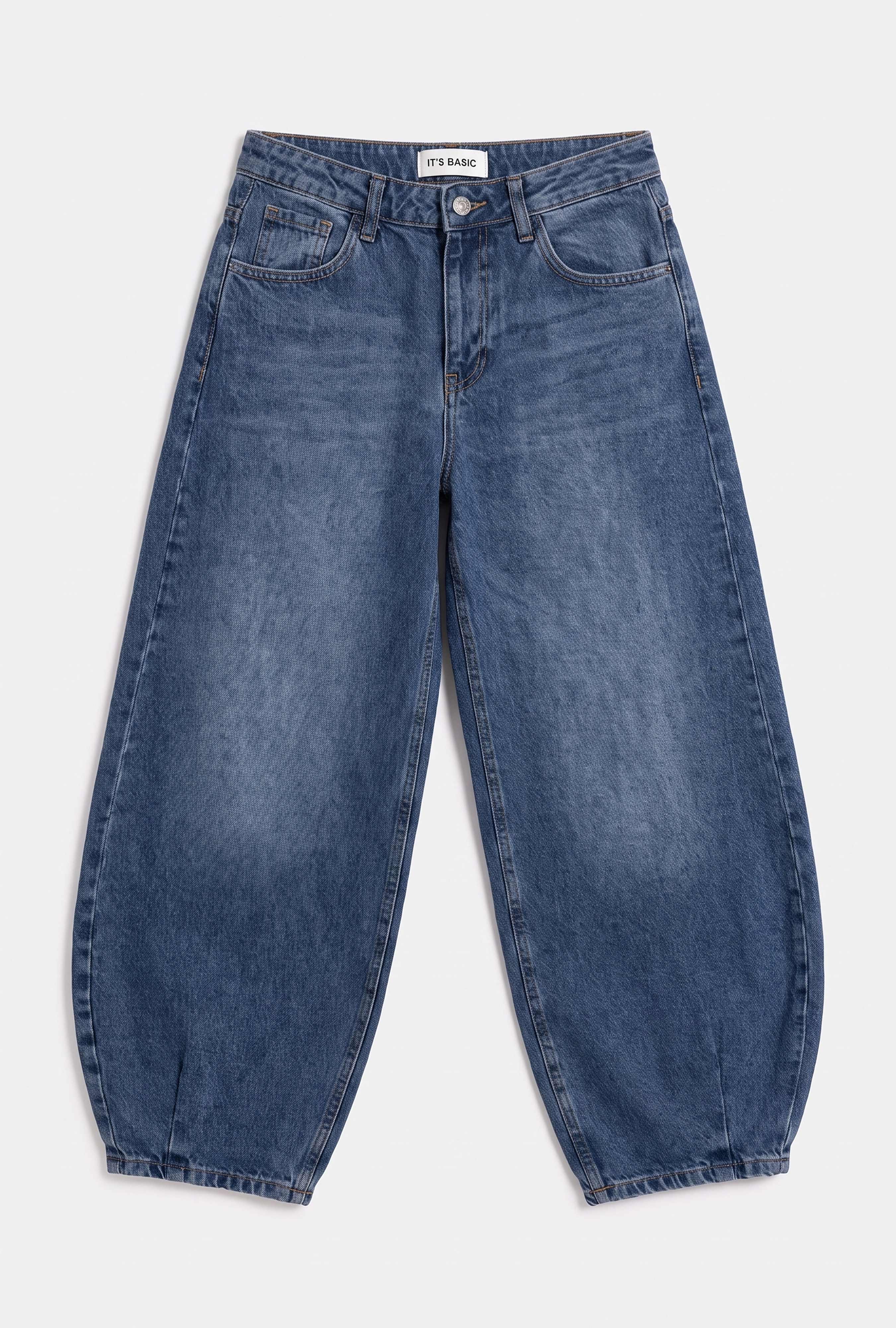 Kadın Koyu Kot 4s6-5 Mega Balon Fit %100 Koton T45 Denim Jean