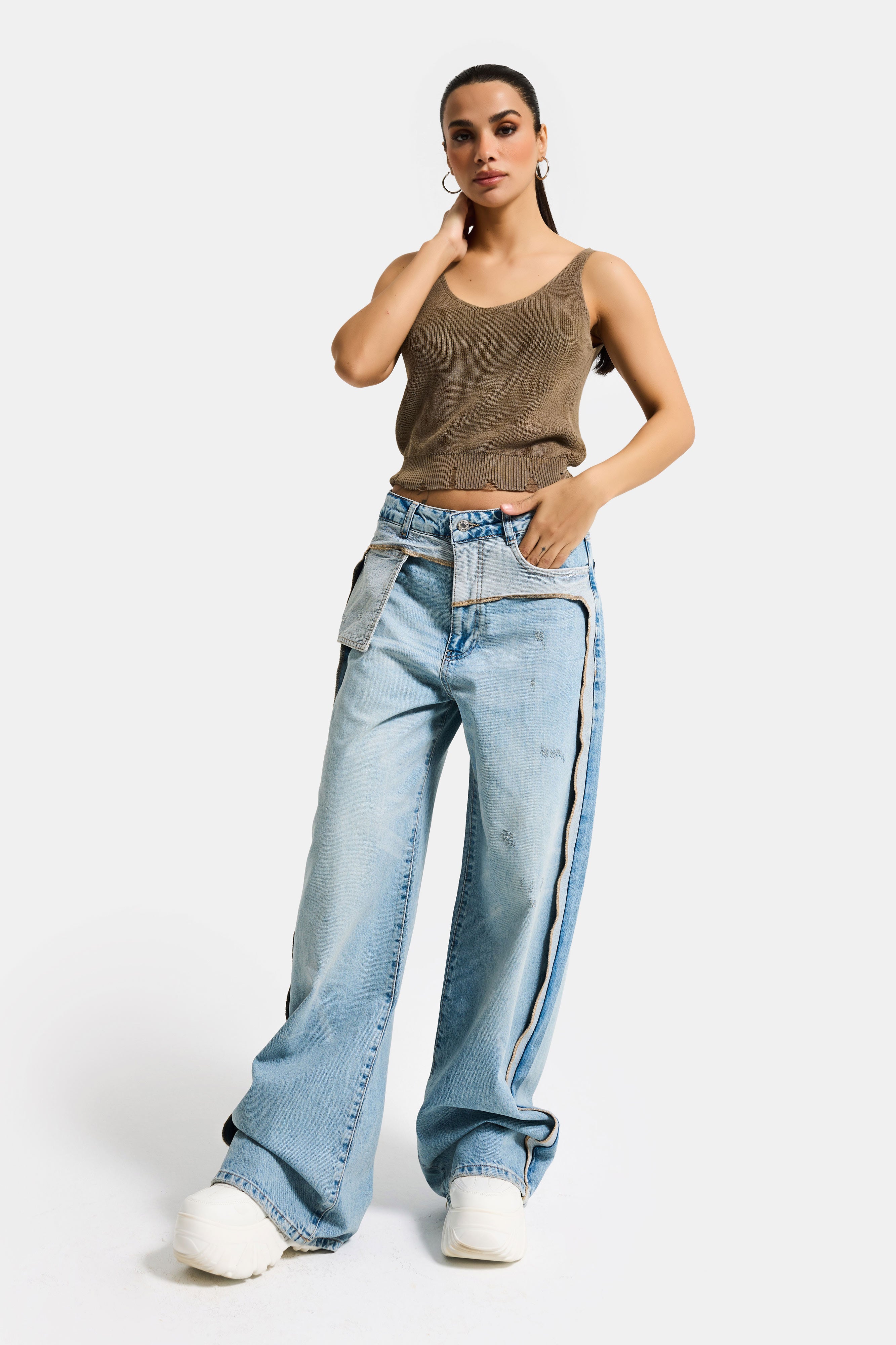 Women's T.Kot Color 12s6-32 Super Baggy Fit Custom Design Denim Jean