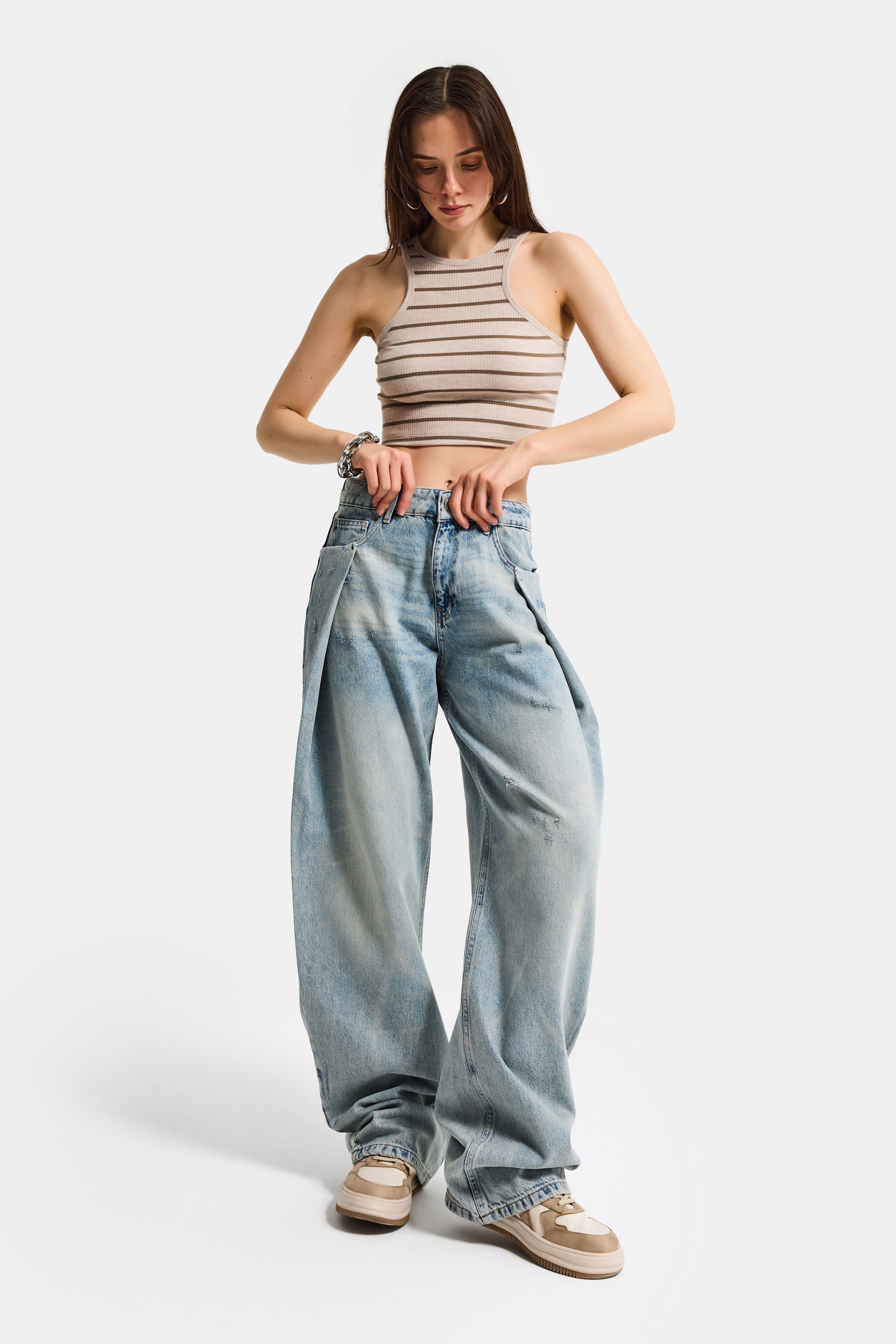 Kadın T.Kot Rengi 12s6-65 Loose Fit Bol Kesim Özel Tasarım Denim Jean