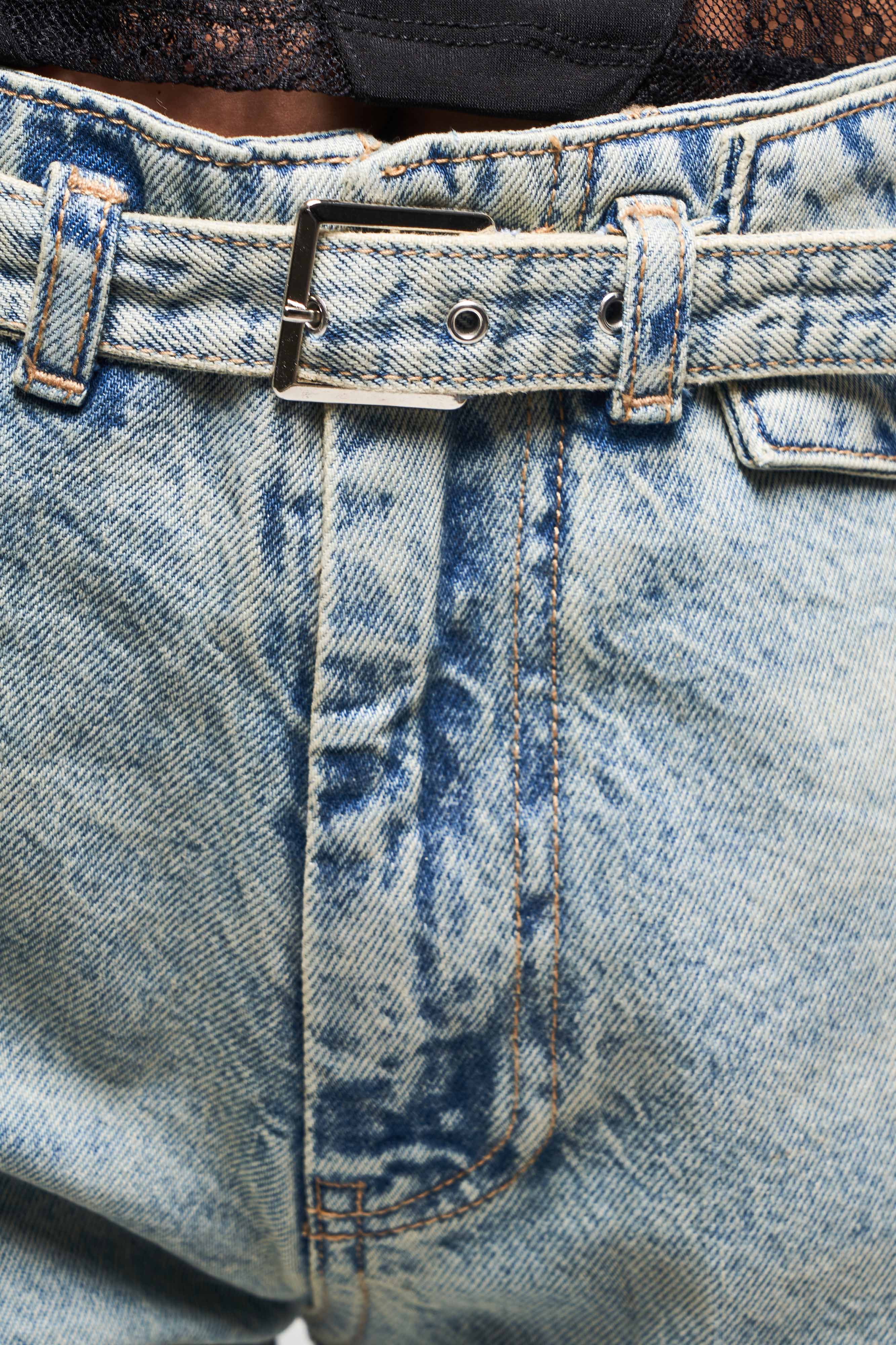 Kadın T. Kot Rengi 17s5-32 Loose Fit Kemer Detaylı İç Boy 80 cm %100 Koton Denim Jean