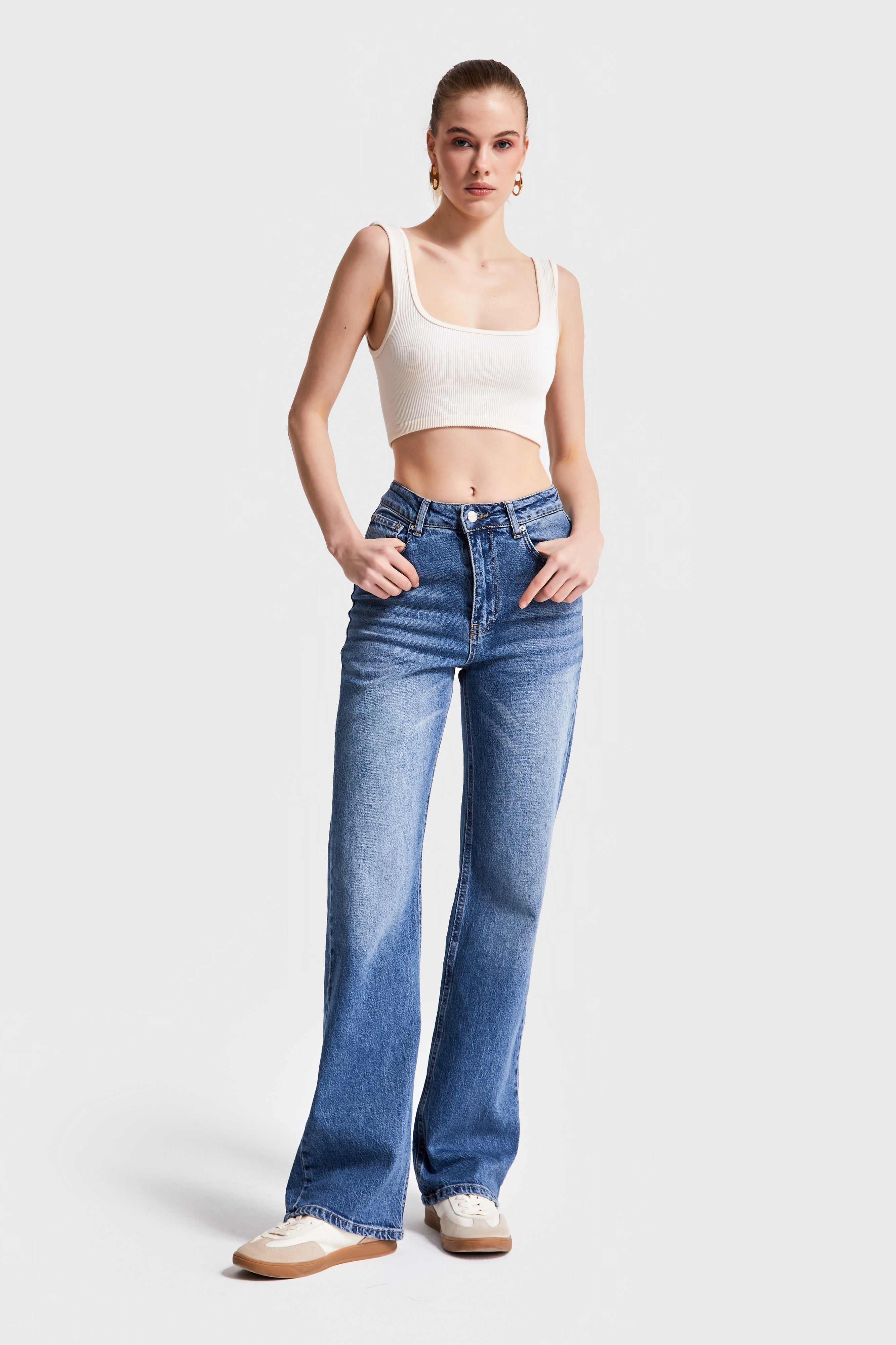Women's T.Jeans Color 2S5-4 Straight Fit Lycra Fabric Denim