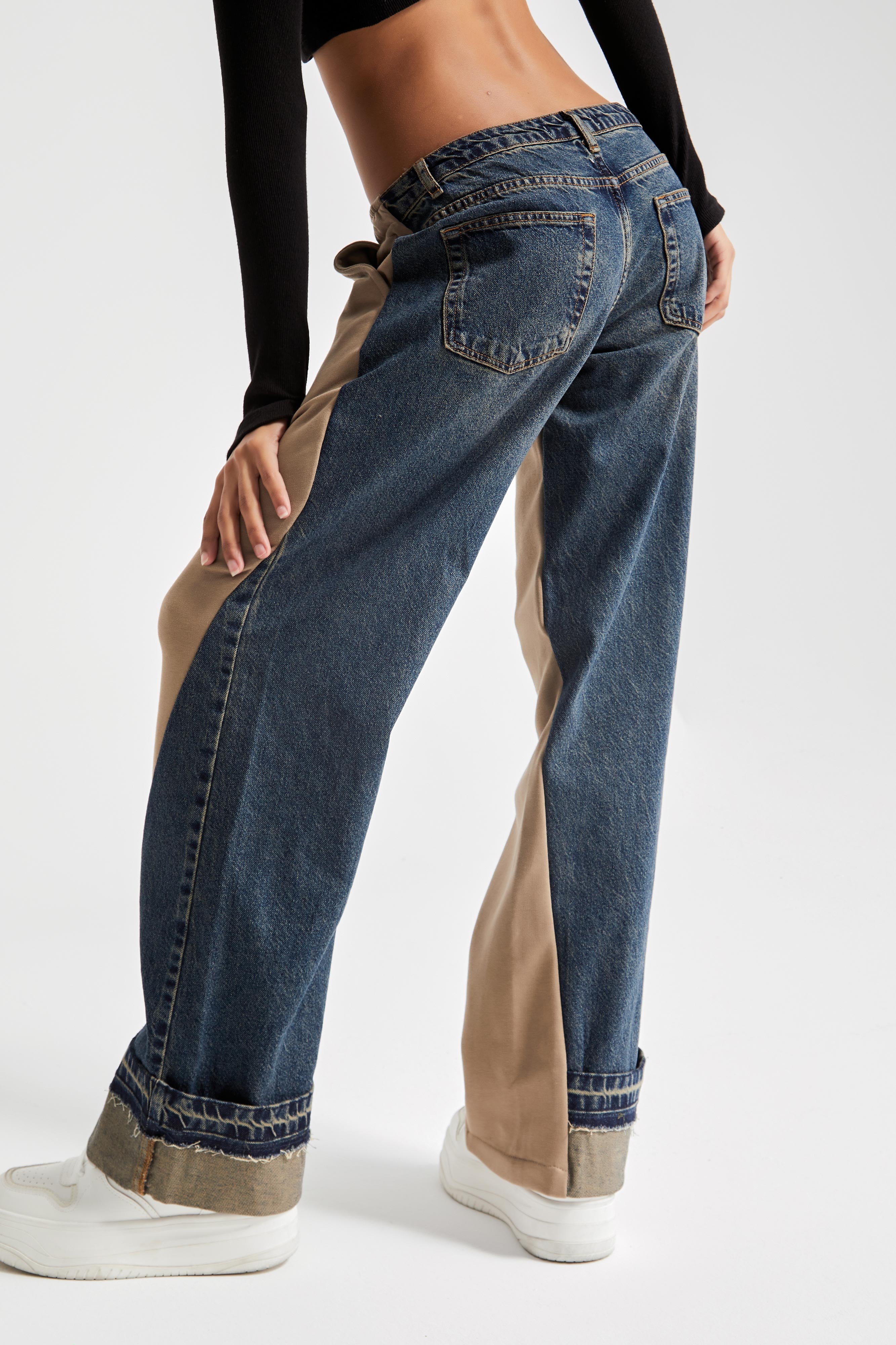 Women's T.Jeans Color 2w48 Knitted Denim Piece Loose Fit Design Trousers