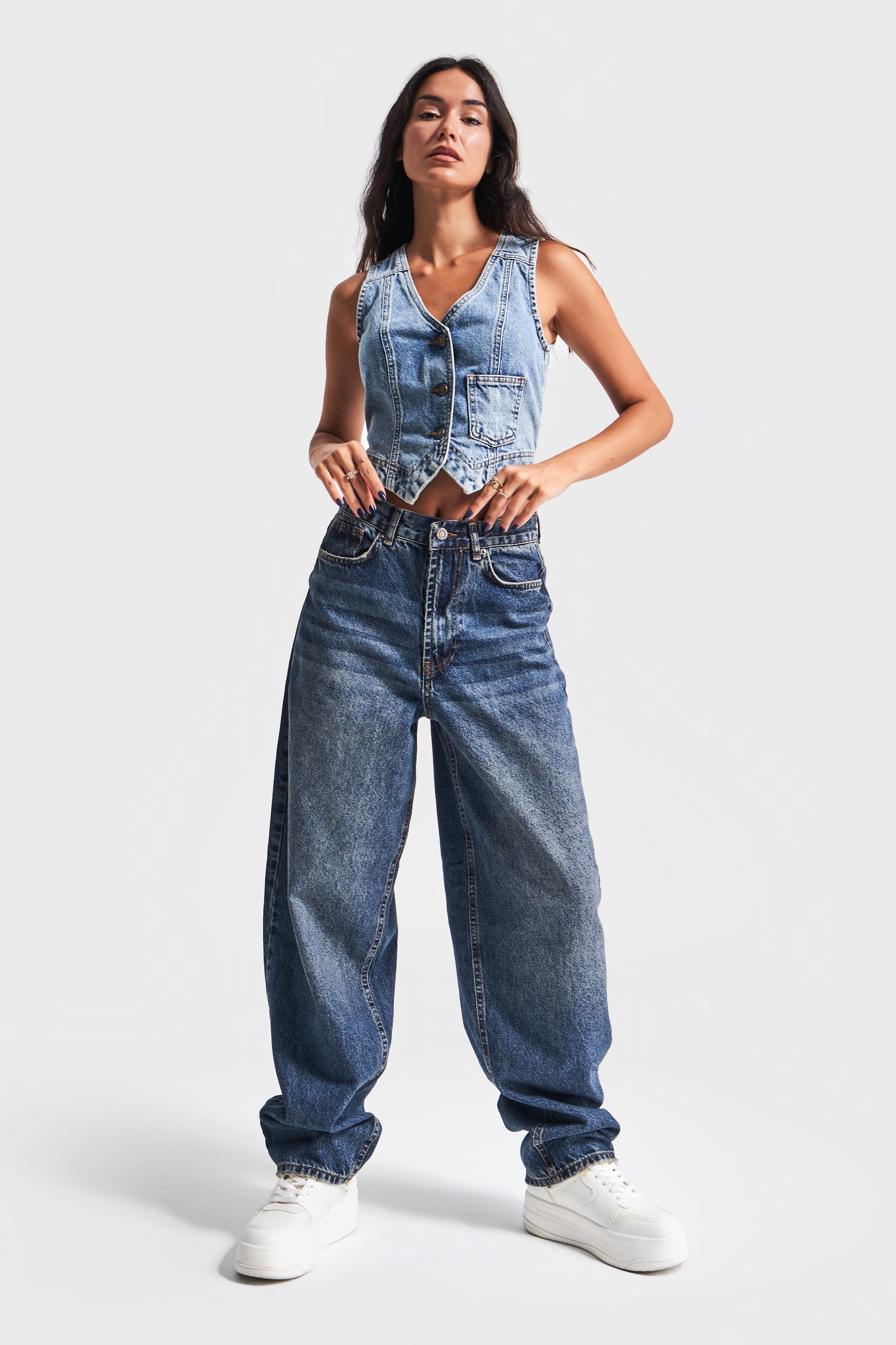 Women's T.Jeans Color 2w48 Skater Fir Loose Cut Denim