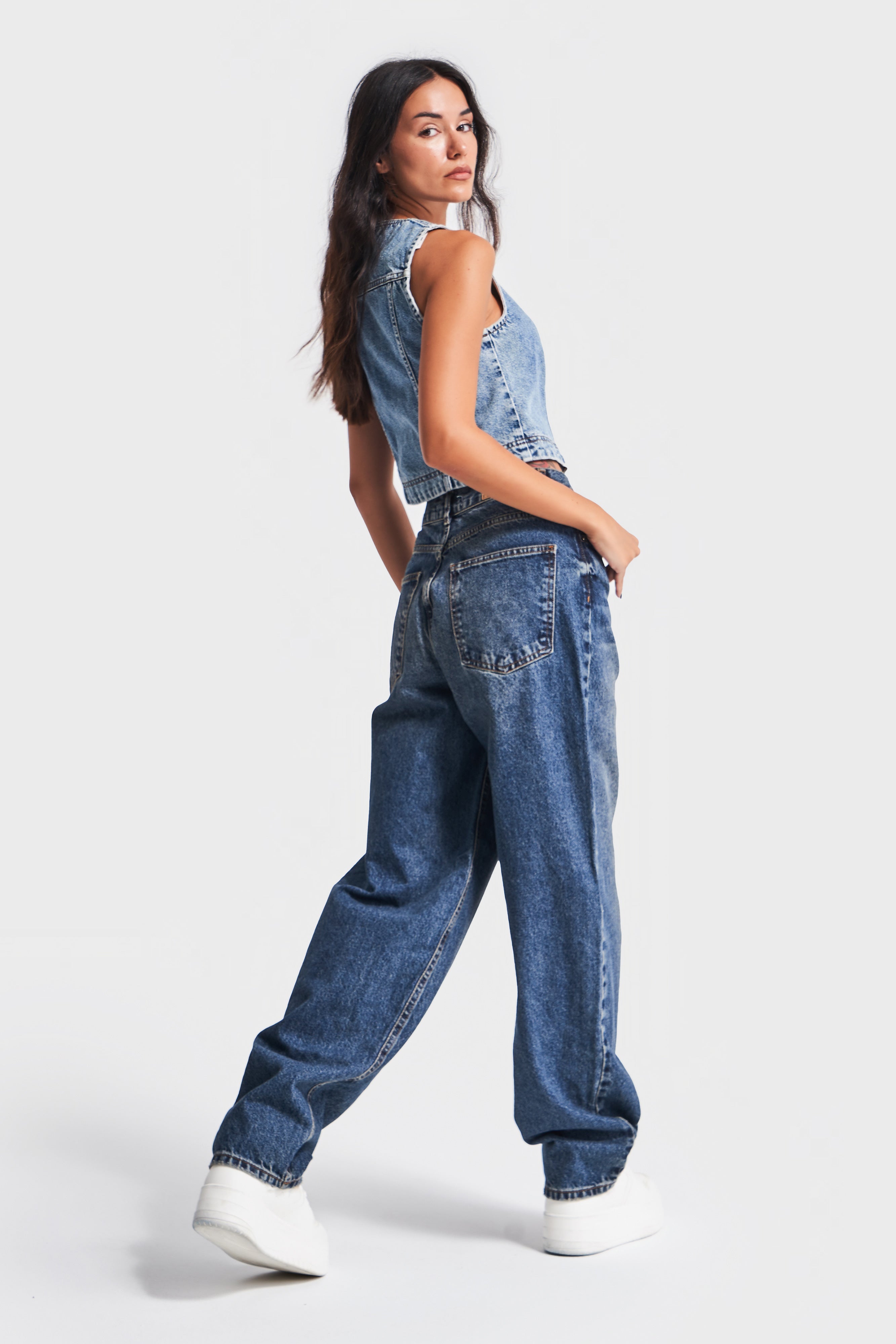 Women's T.Jeans Color 2w48 Skater Fir Loose Cut Denim