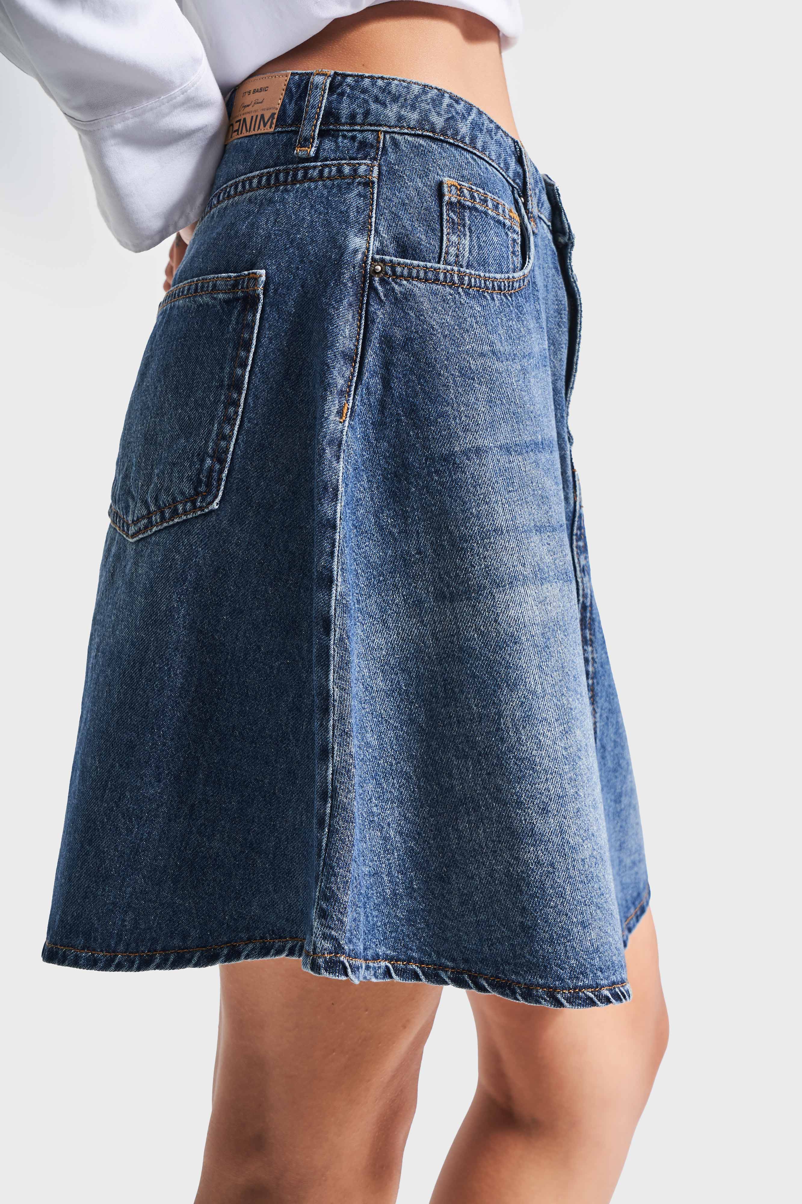 Women's T.Jeans Color 2w48 Flounce Mid Length Denim Skirt