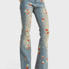 Женские джинсы T.Kot Цвет 2w5-32 Flare Fit, ткань стрейч, с цветочной вышивкой, особый дизайн