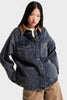 Women's T.Kot Color 2w5-8 Oversized Button-Front Collared Design Denim Jacket