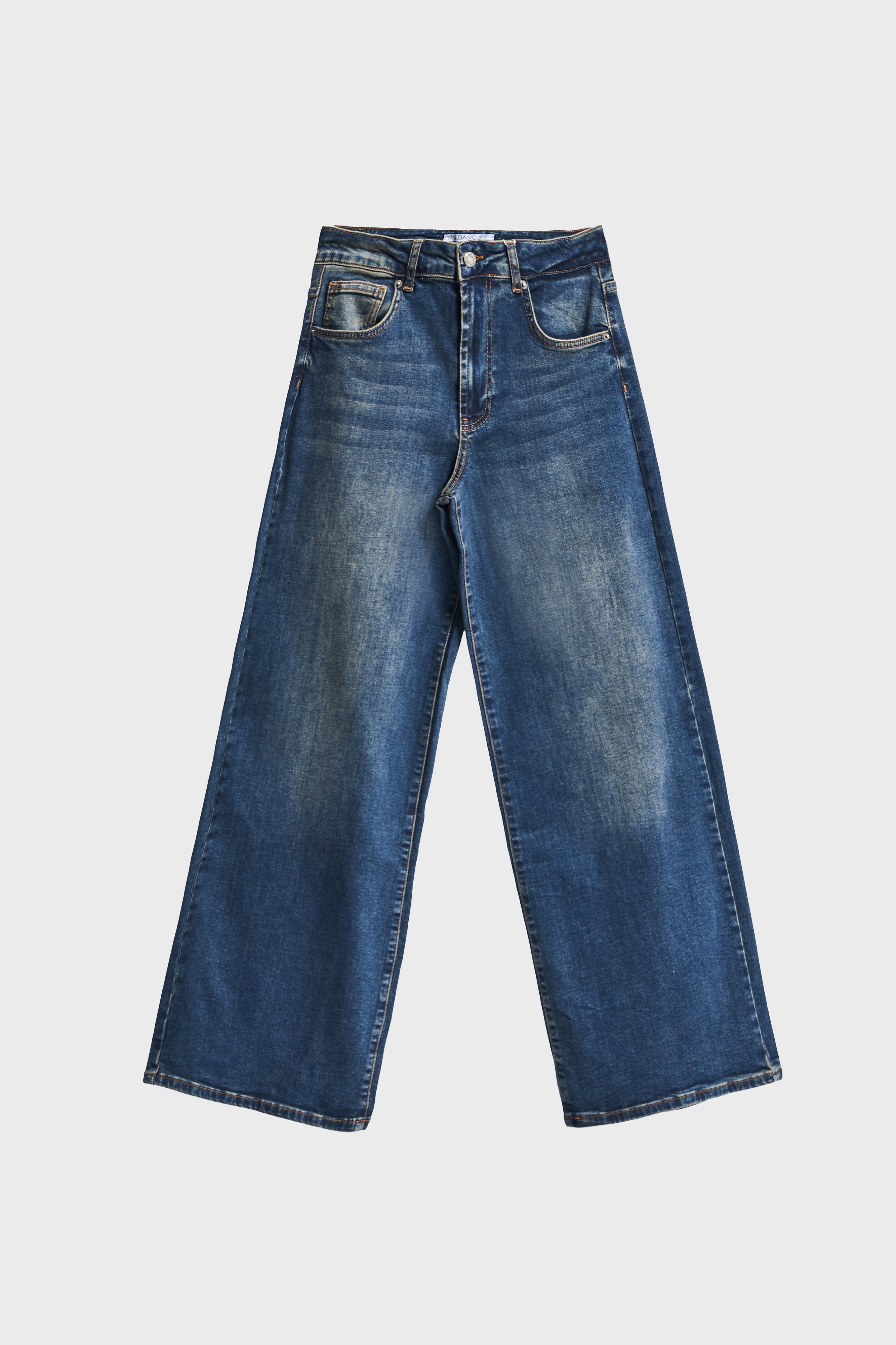 Kadın T.Kot Rengi 2w5-8 Palazzo Fit Likralı Kumaş İç Boy 80cm Denim Jean