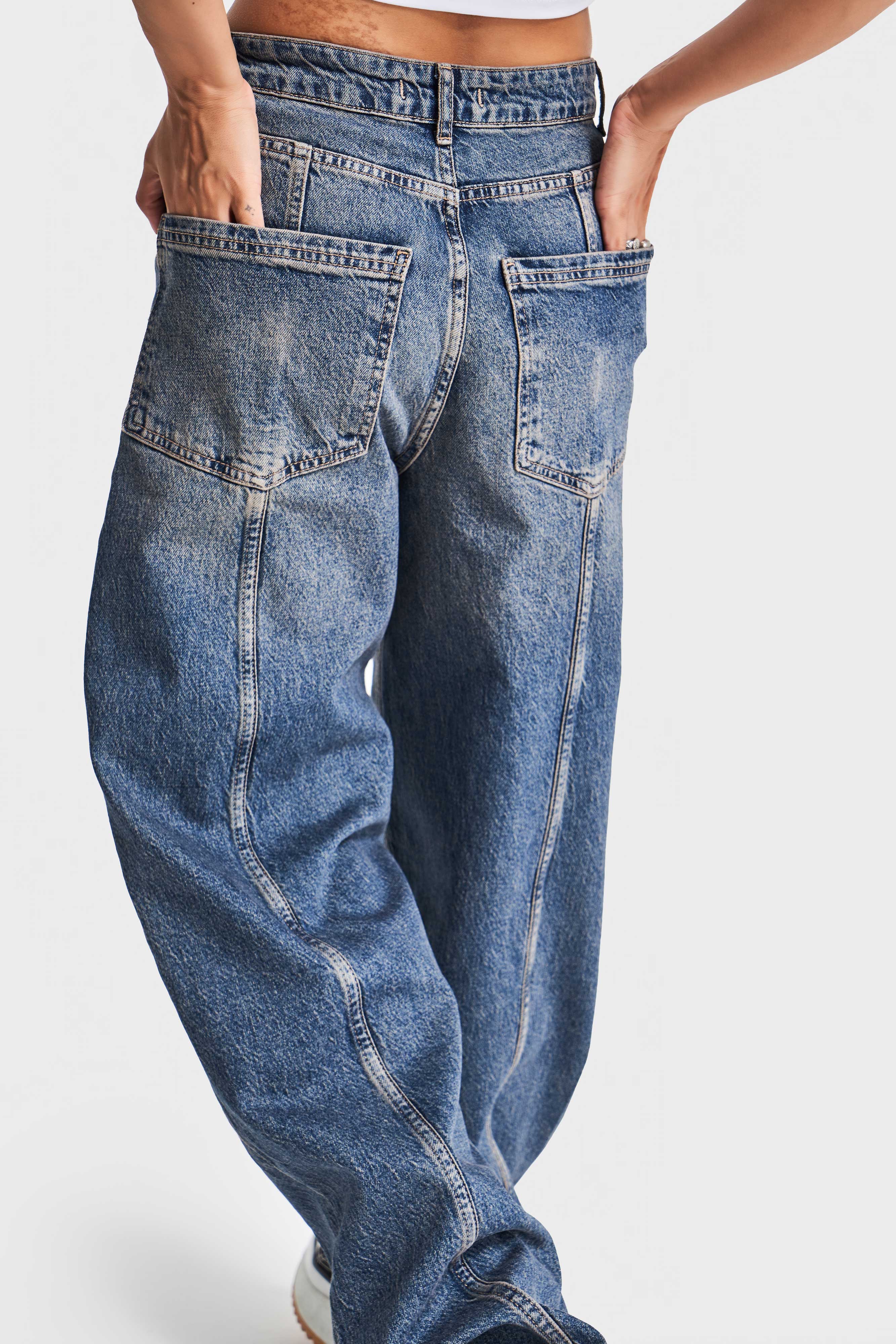 Kadın T.Kot Rengi 2w5-8 Skater Fit İç Boy 83cm Bol Kesim %100 Koton Denim Jean