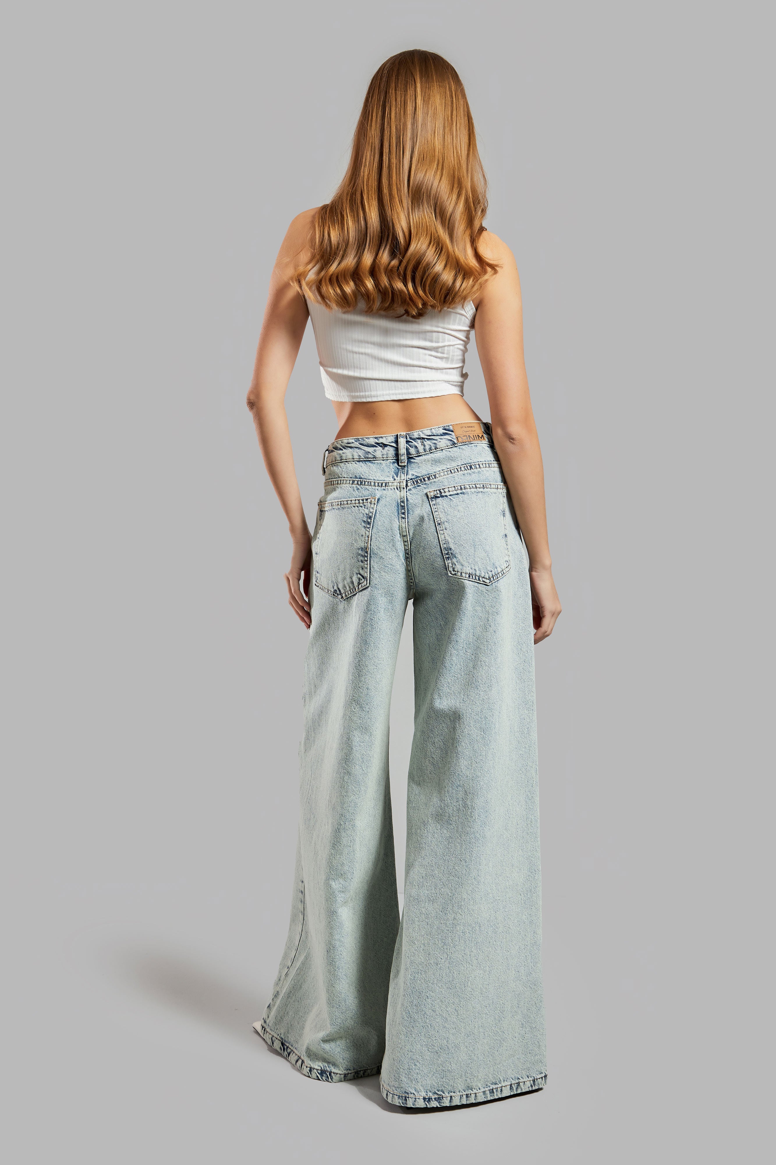 Women's T.Jeans Color 4S565 Lace Detailed Palazzo Fit Design Denim