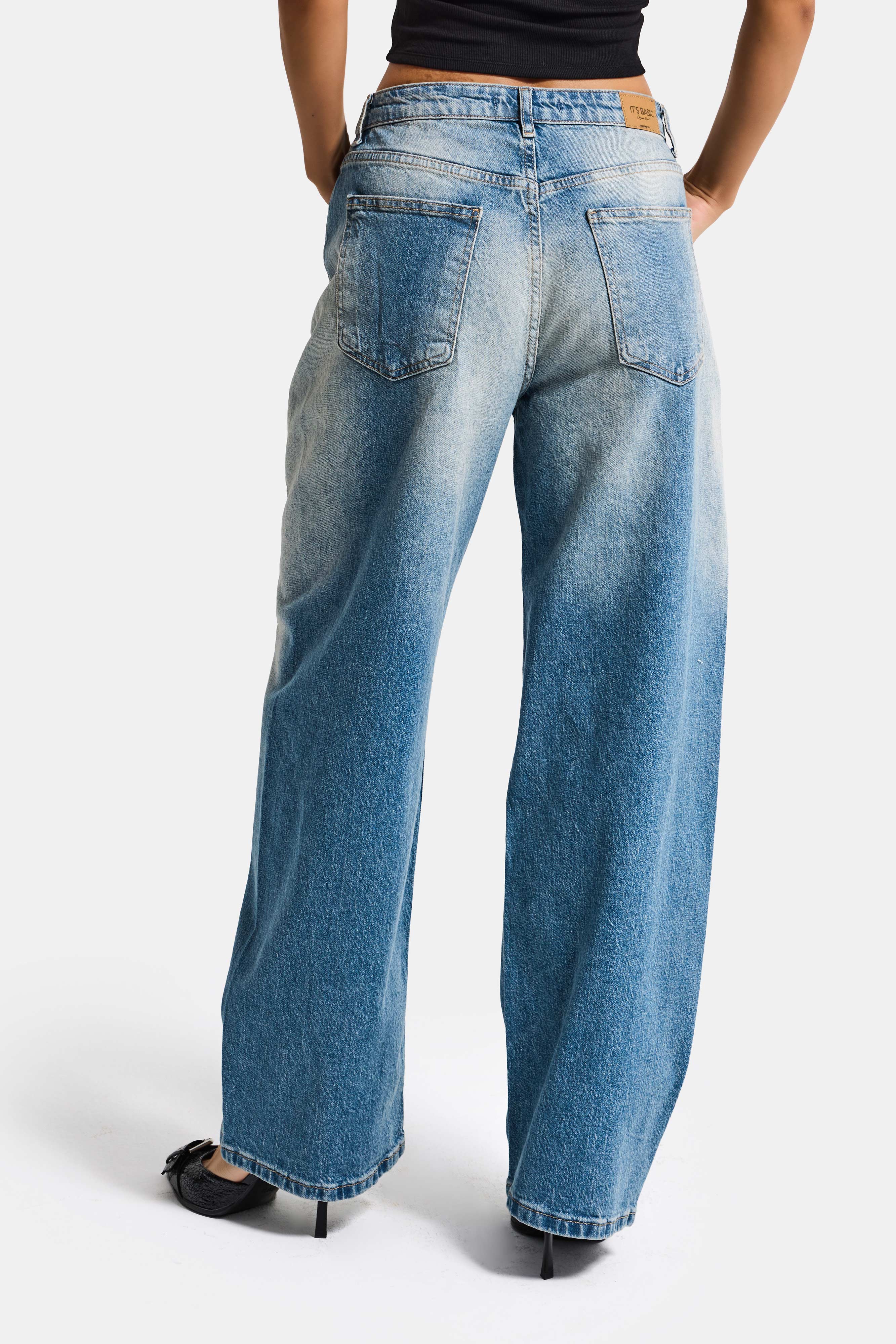 Kadın T.Kot Rengi 4s6-32 Mid Rise Baggy Barrel Komfort Kumaş Denim Jean