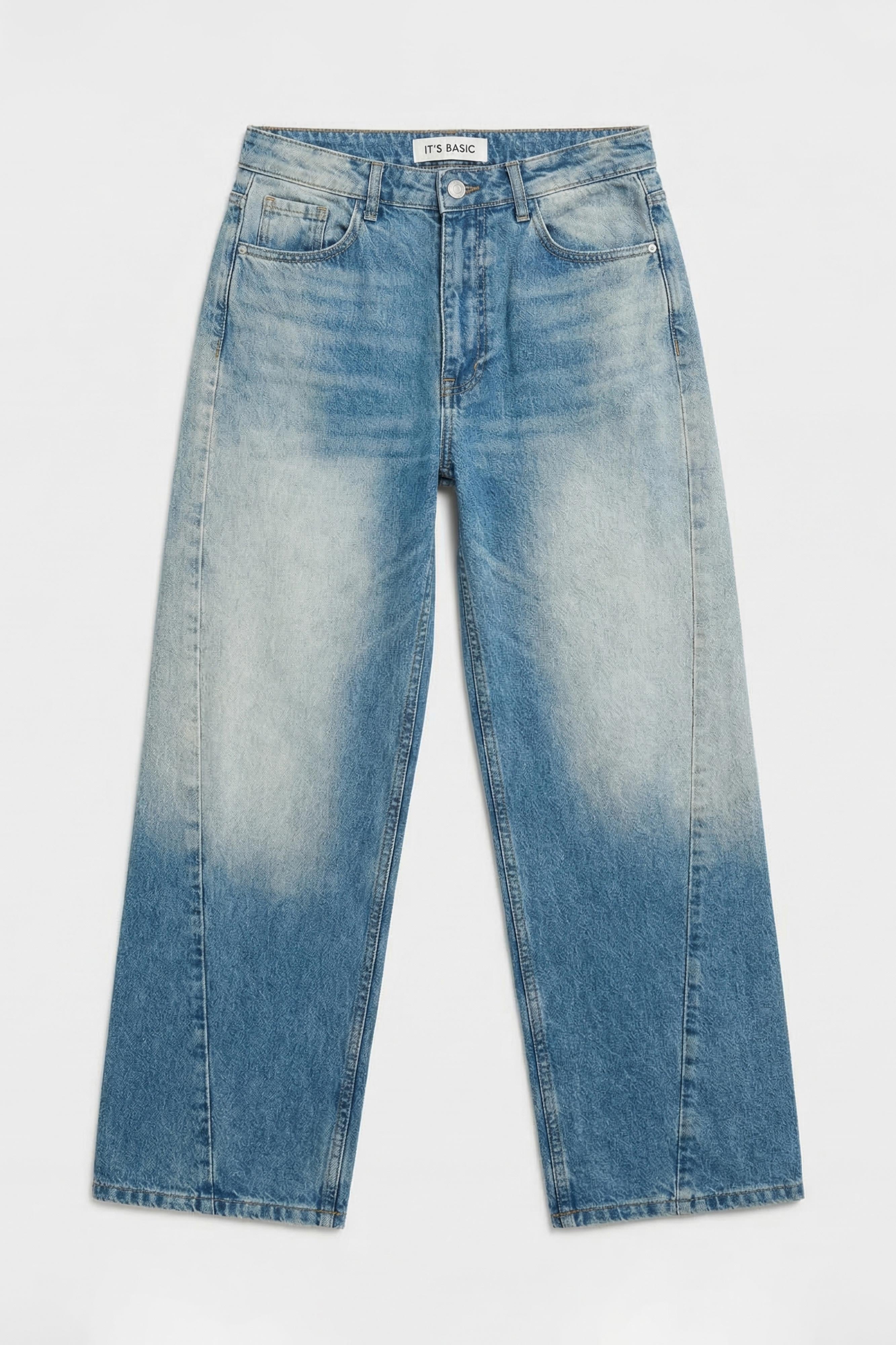Kadın T.Kot Rengi 4s6-32 Mid Rise Baggy Barrel Komfort Kumaş Denim Jean