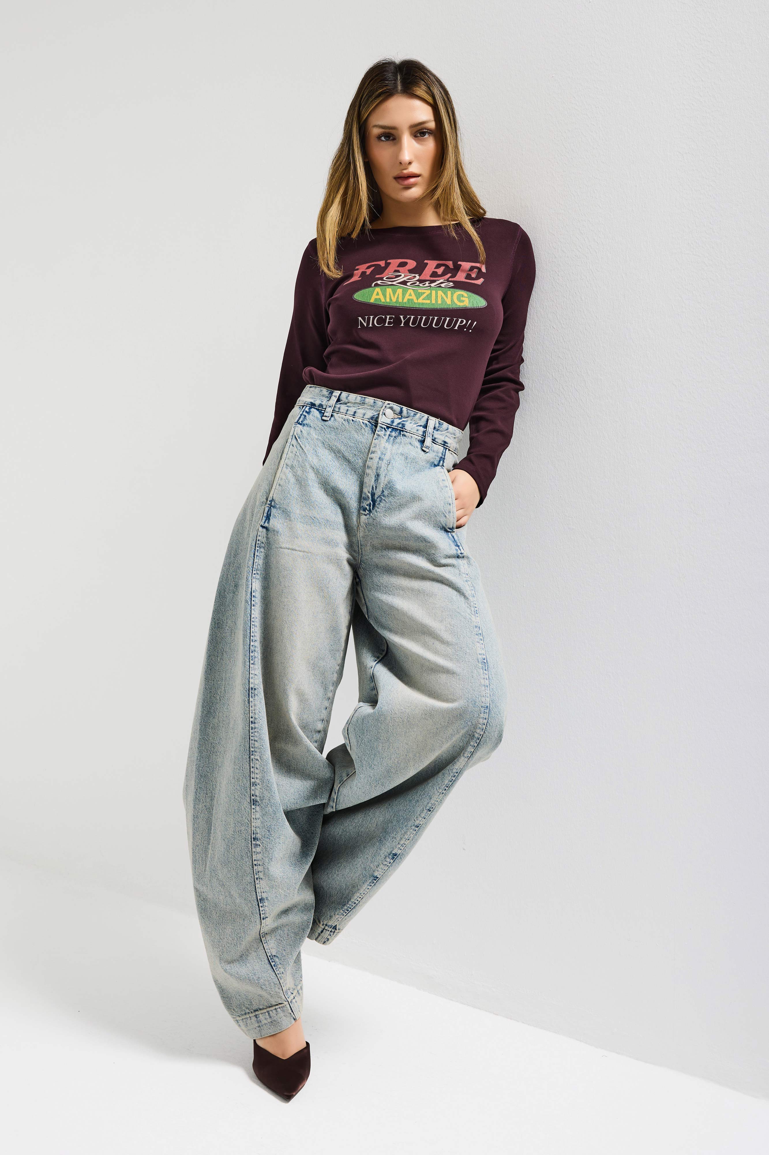 Kadın T.Kot Rengi 4s6-65 Süper Palazzo Fit Yandan Cepli Denim Jean