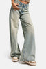 Kadın T.Kot Rengi 4s6-67 Wide Leg Loose Fit %100 Koton Denim Jean