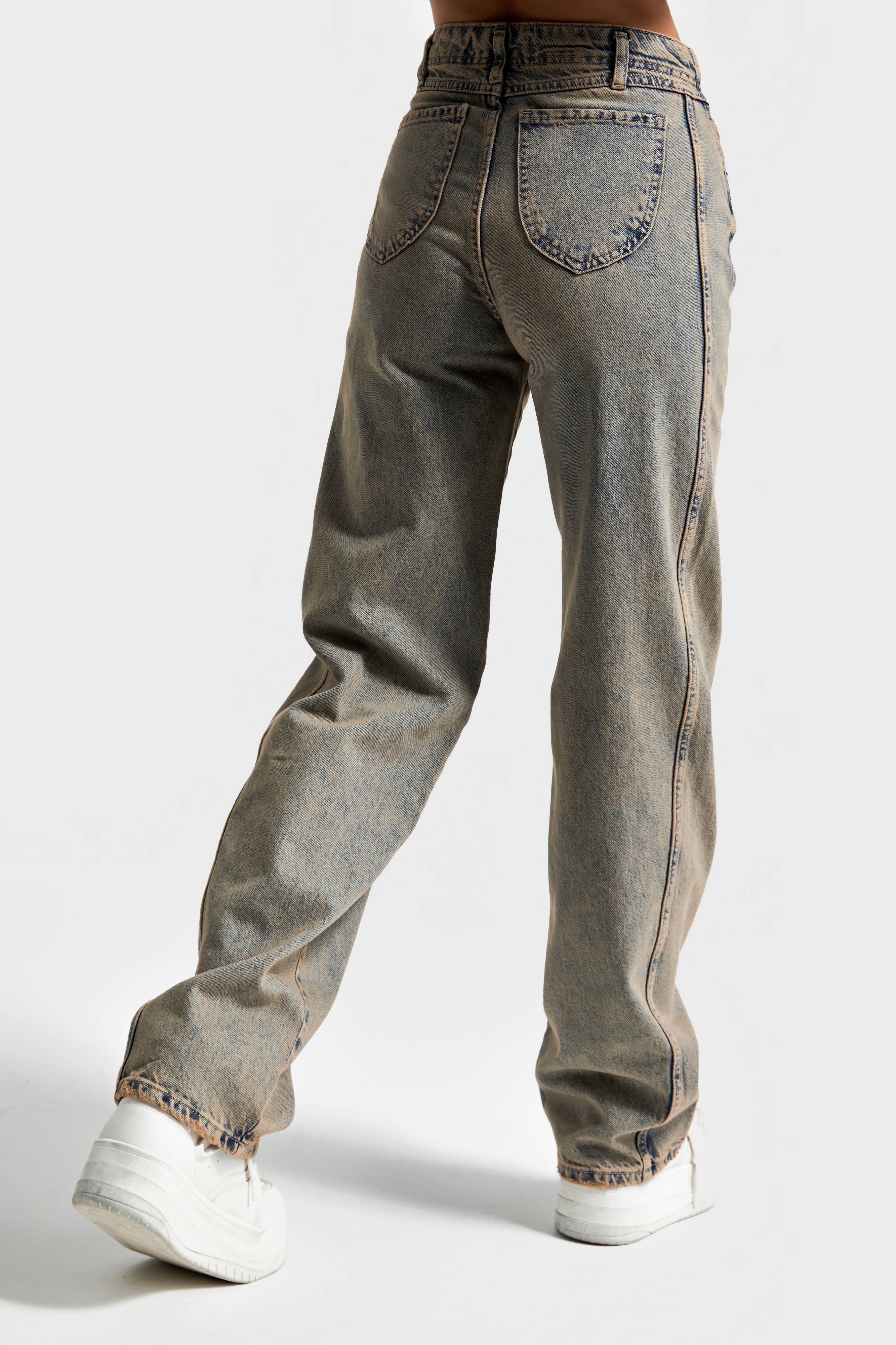 Women's T.Jeans Color 4w465 Highrise Straight Fit 100% Cotton Denim