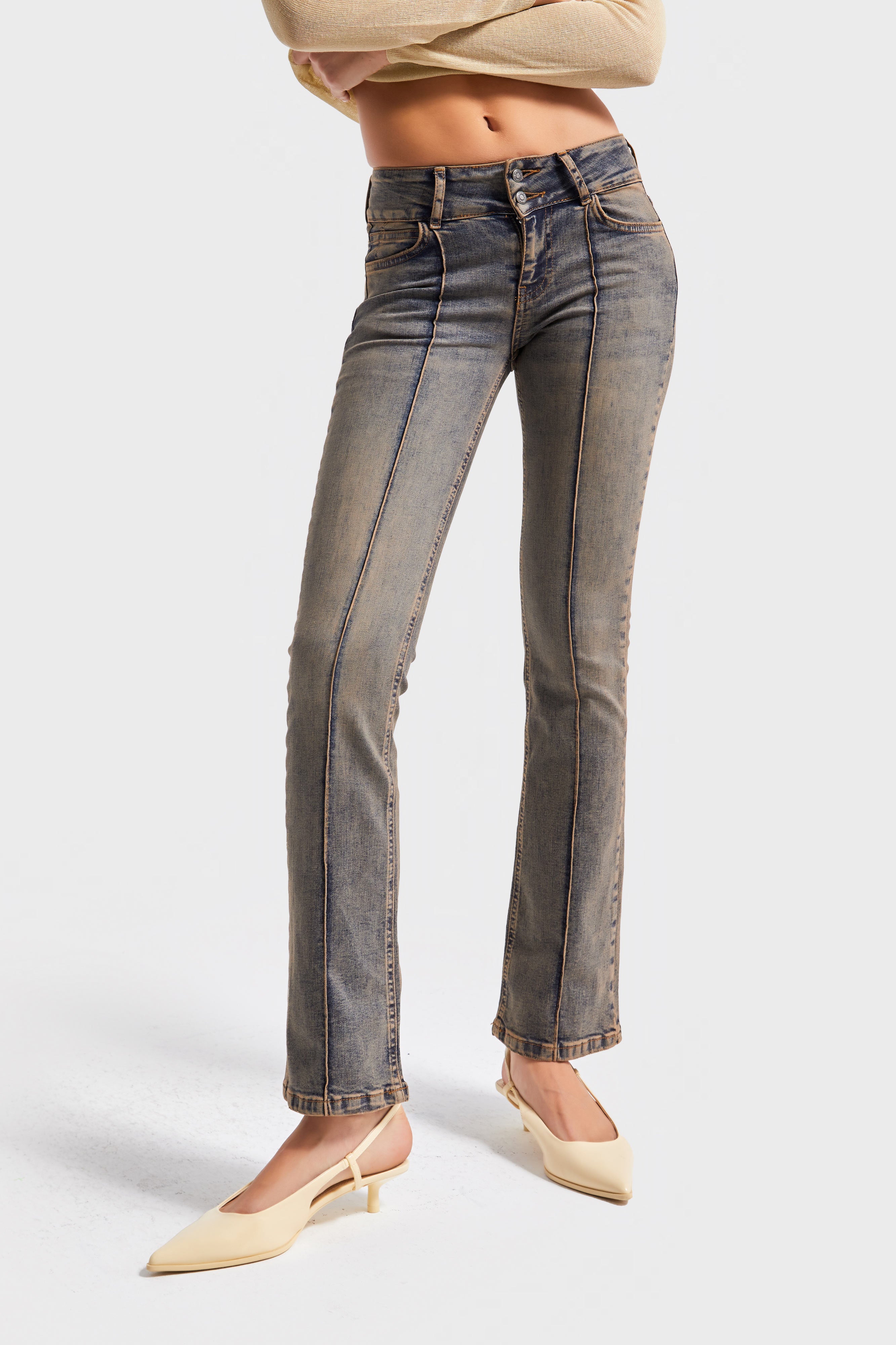 Kadın T.Kot Rengi 4w5-32 Bootcut Midrise Orta Bel Esnek Elastan Kumaş Denim Jean