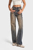 Kadın T.Kot Rengi Doris 35w5-85 Straight Fit Yüksek Bel %100 Koton Denim Jean