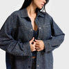 Women's T.Kot Color T-1w5-7 Oversize Special Design Denim Jacket with Shiny Stones
