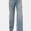 Kadın T.Kot Rengi T-4s6-32 Straight Fit Parlak Taşlı Özel Tasarım Denim Jean