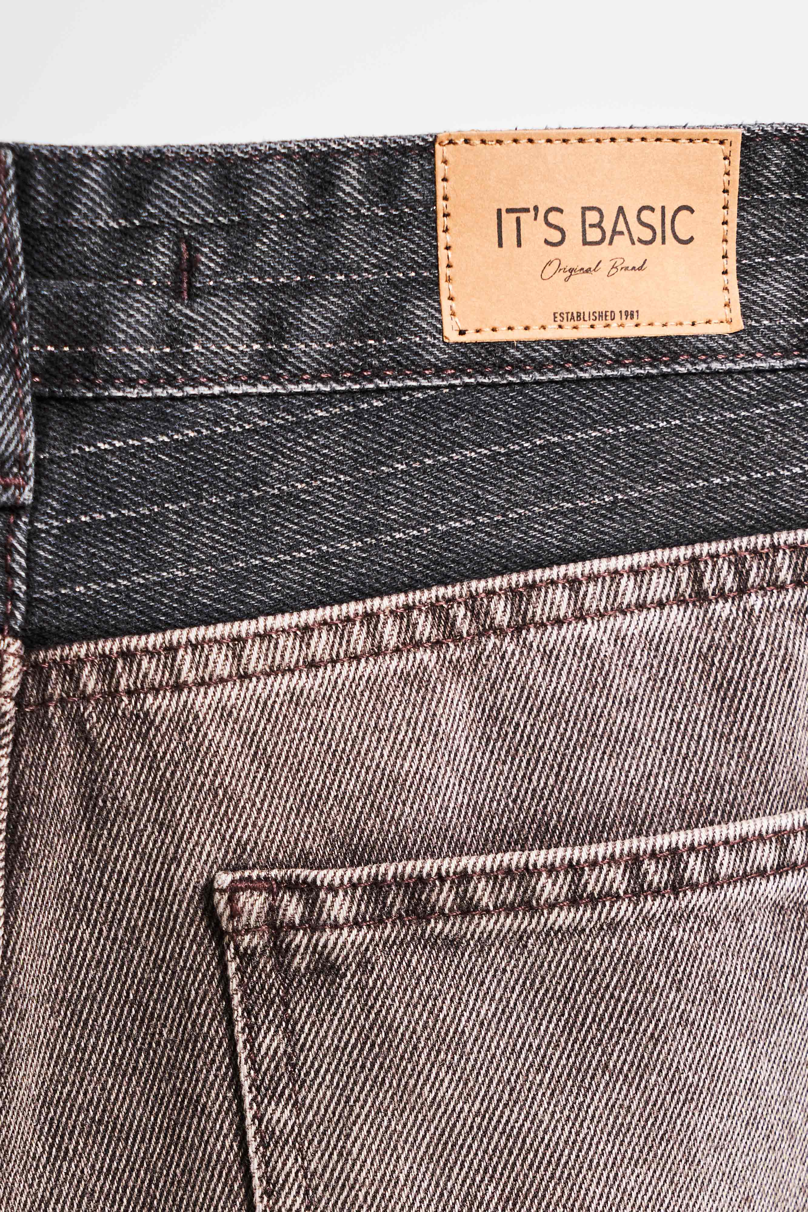 Kadın Taş Kahve Renk 4w5-16 Wide Leg Fit %100 Koton Tasarım Denim Jean