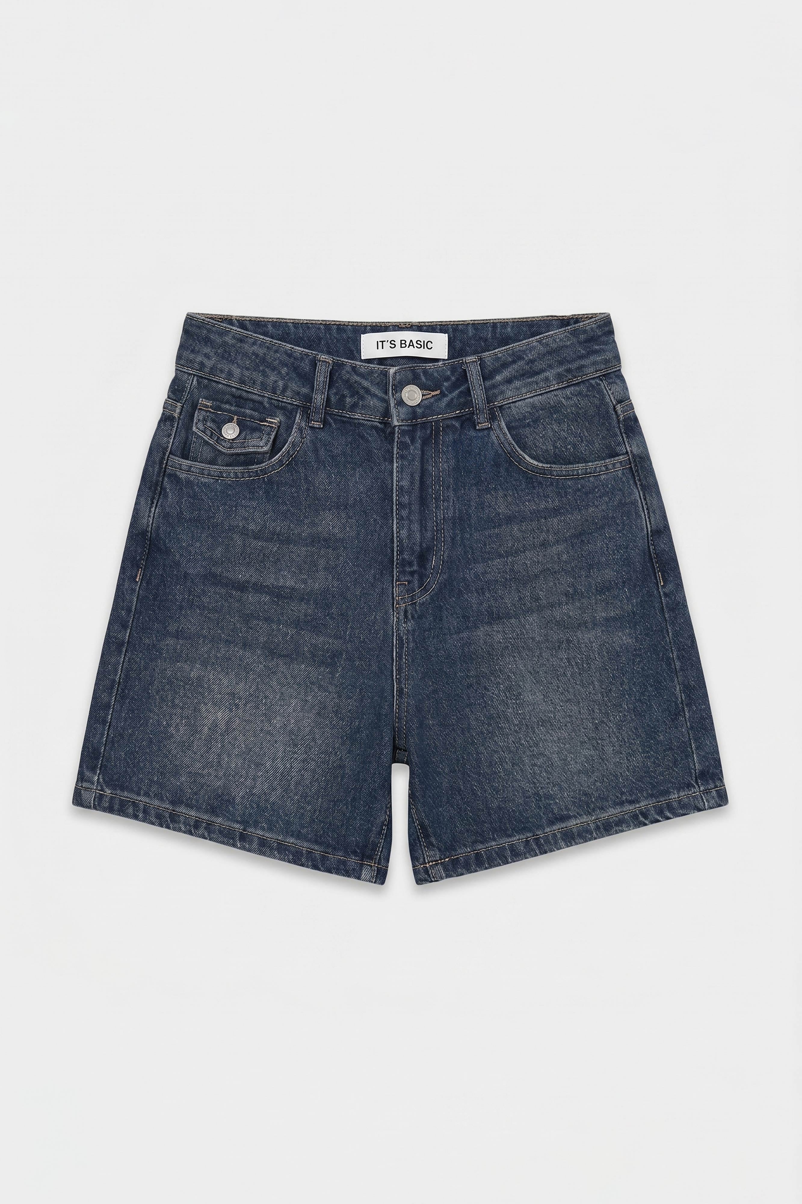 Kadın Tint 2s6-8 Relax Fit Midi Boy Esnek Kumaş Denim Şort