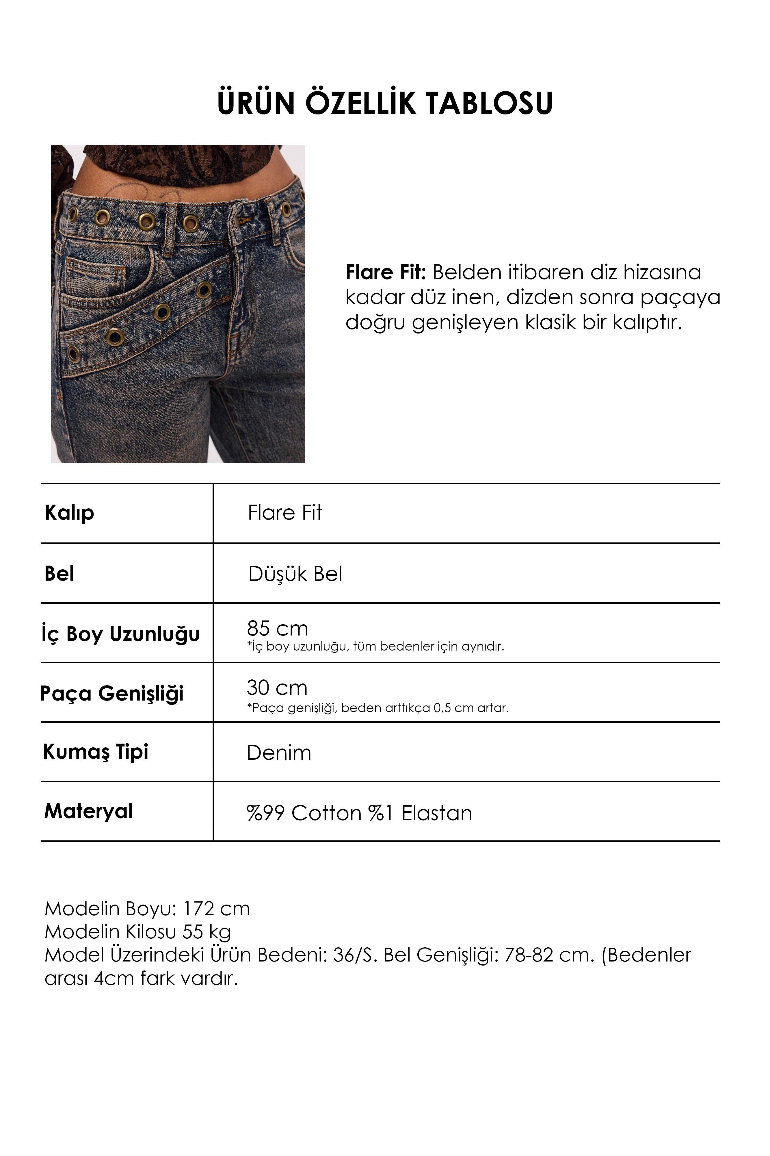 Kadın Tint 4w6-9 Flare Fit Komfort Kumaş Tasarım Denim Jean
