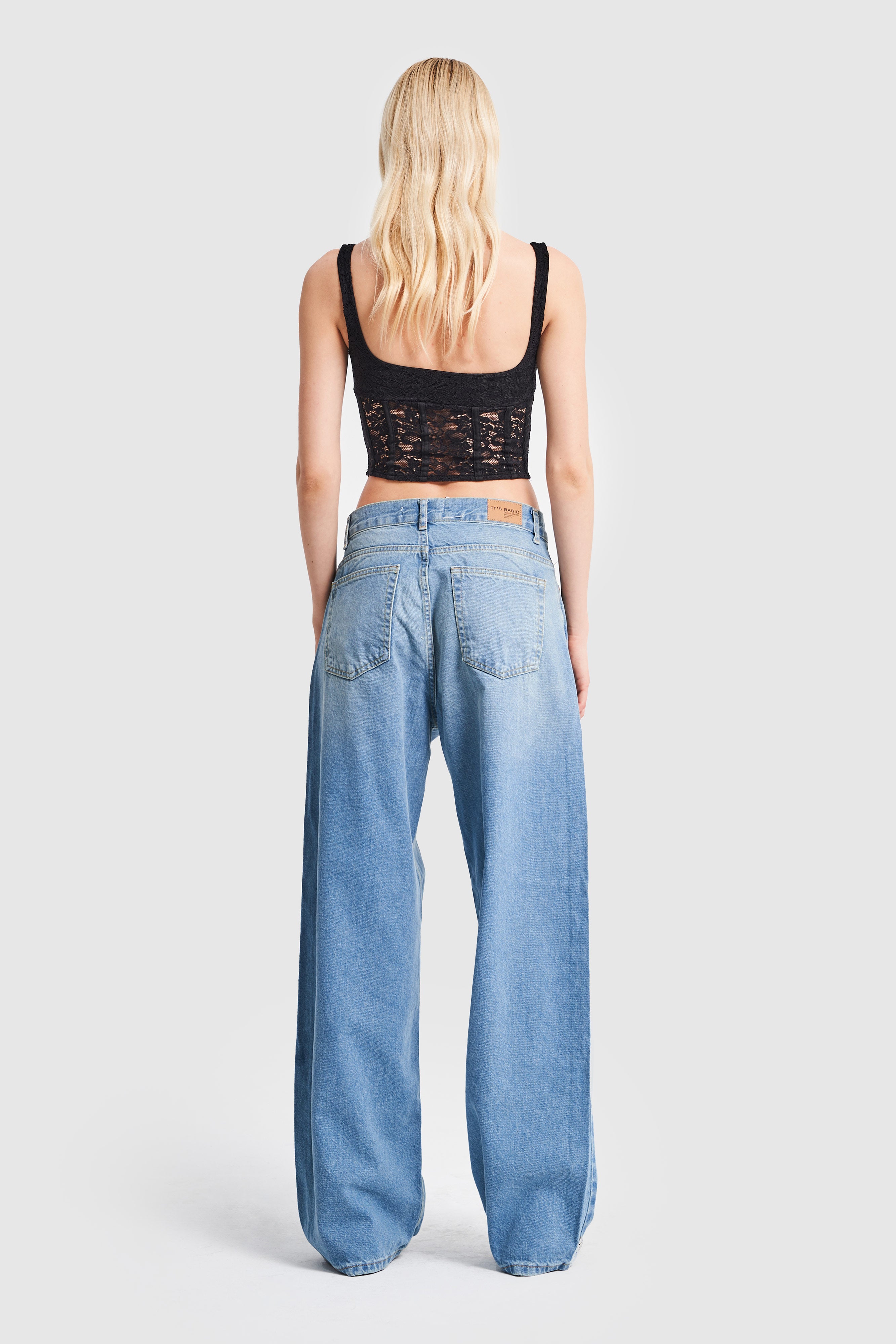 Kadın Tint Kot Rengi Skater Palazzo Fit Denim