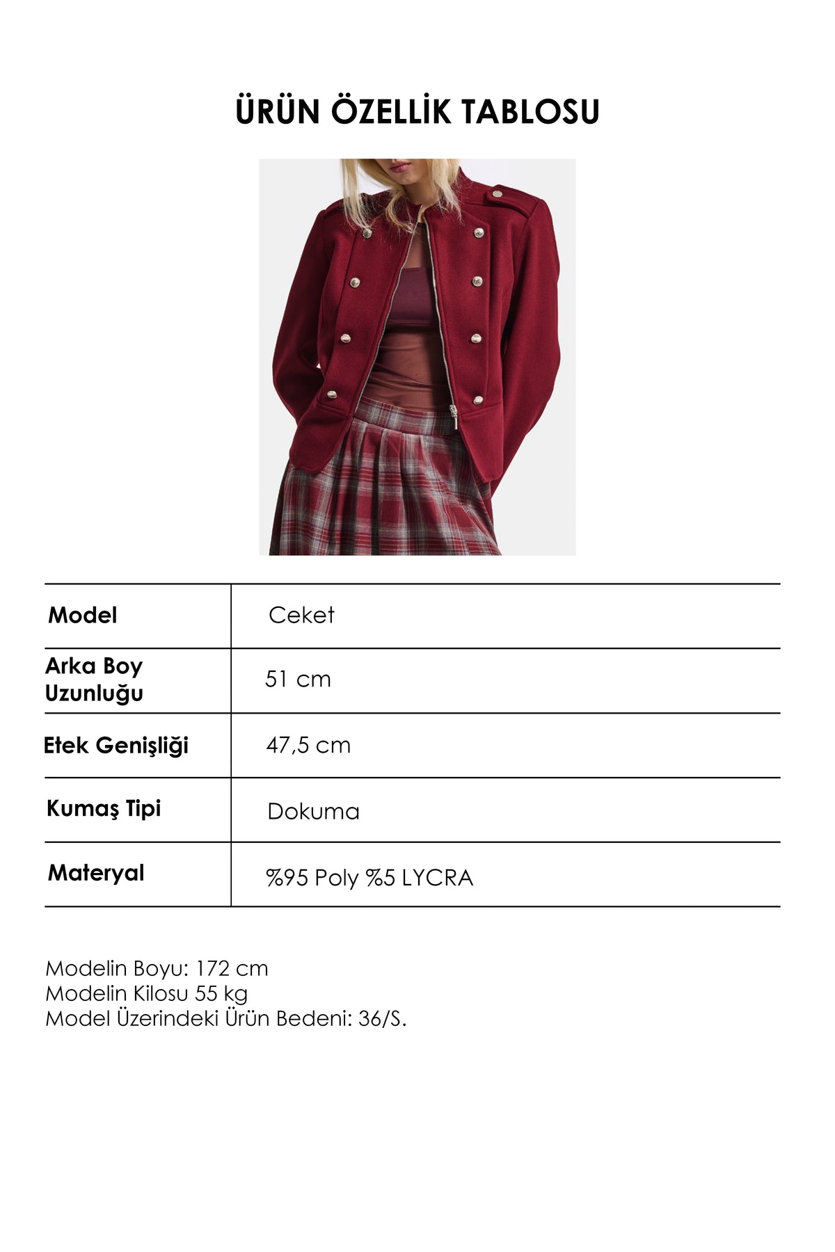 Kadın w6-52 Regular Fit Napolyon Tasarım Ceket