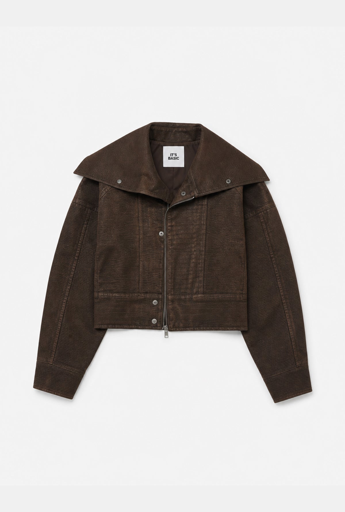 Kadın w6-81 Crop Fit Özel Kumaş Tasarım Oversize Ceket