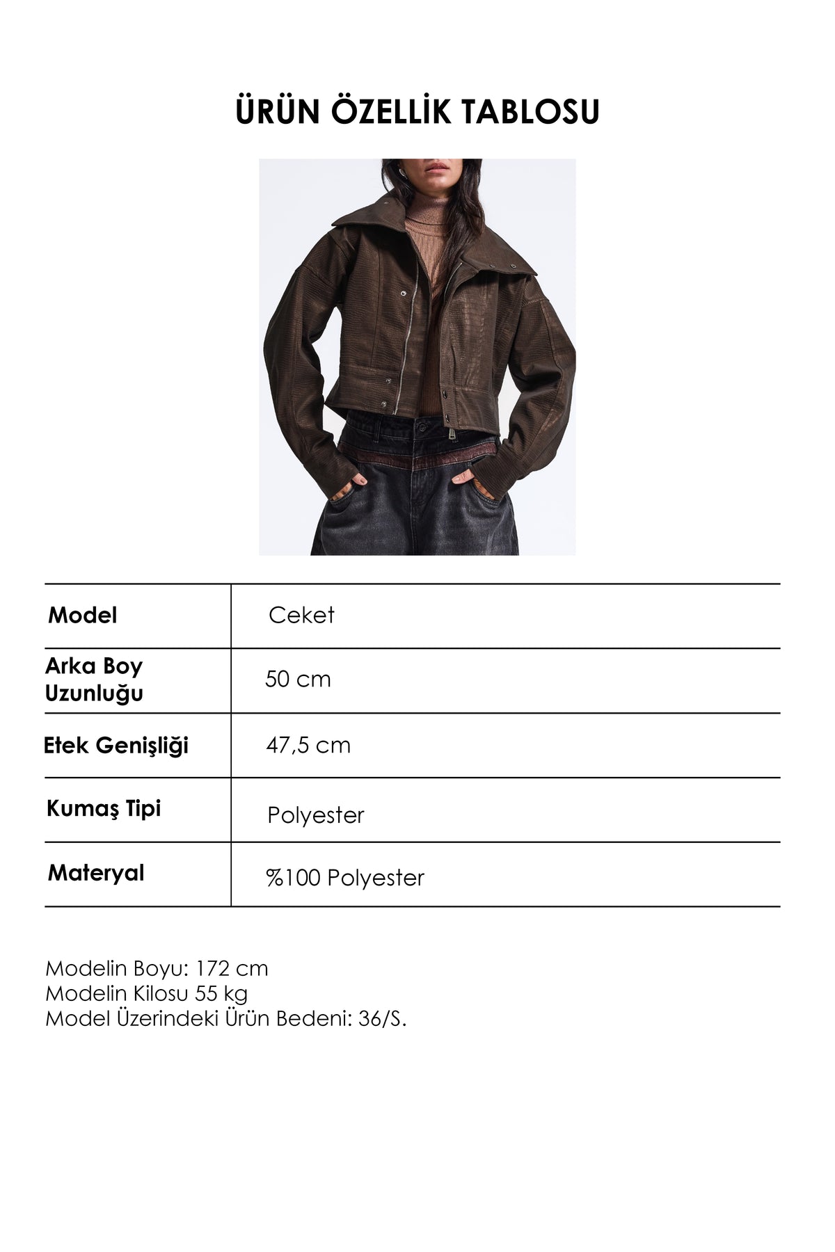 Kadın w6-81 Crop Fit Özel Kumaş Tasarım Oversize Ceket