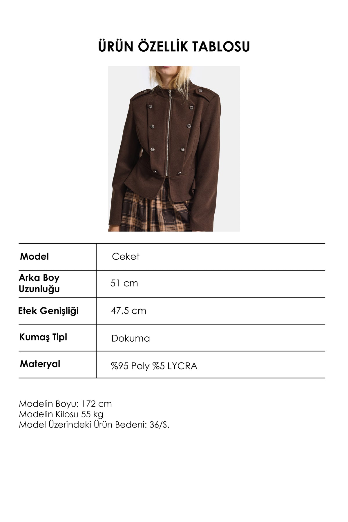 Kadın w6-81 Regular Fit Napolyon Tasarım Ceket