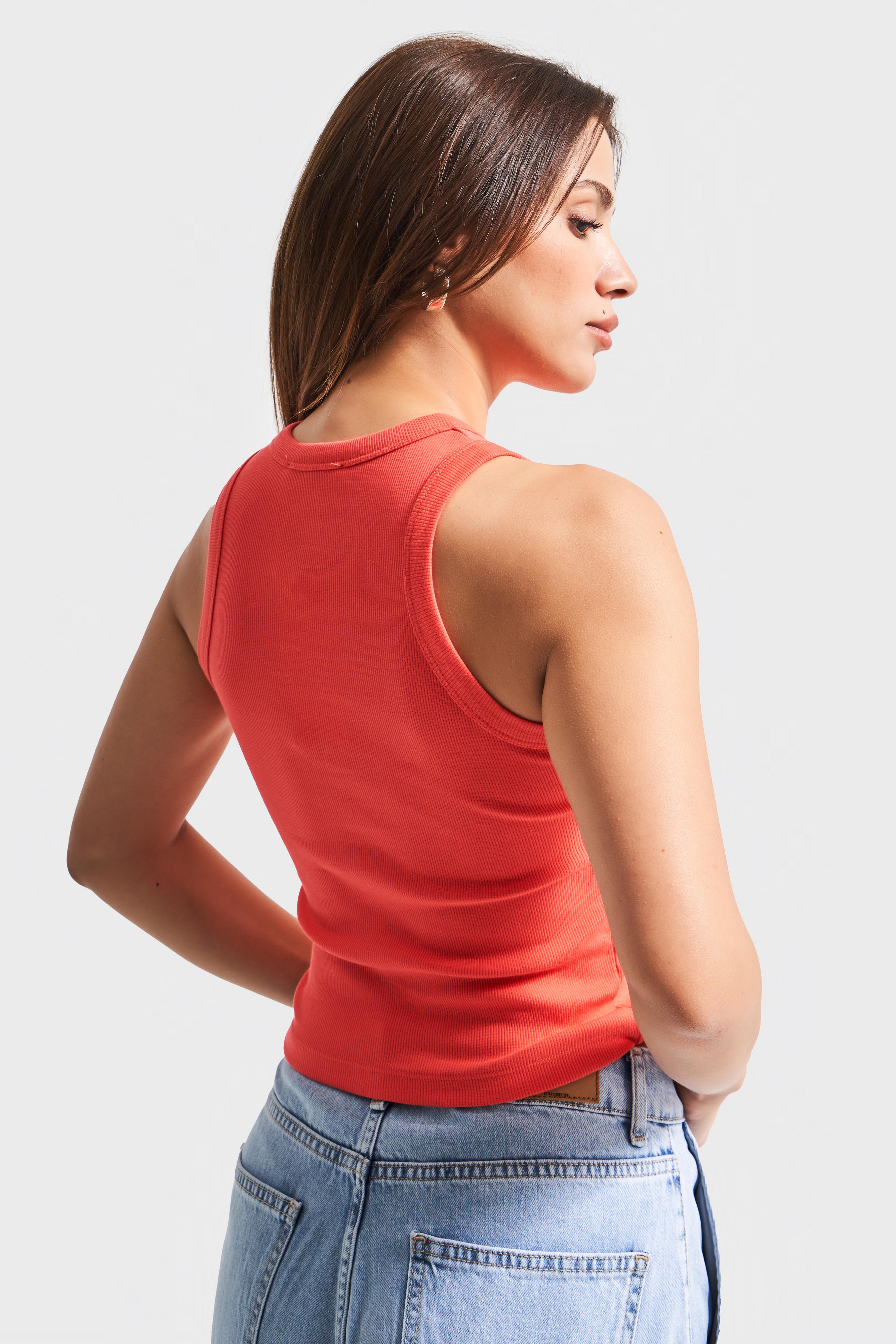 Kadın Yavruağzı Renk S5-113 Halter Yaka İnce Fitilli Kumaş Parlak Taşlı Tasarım Body