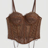 Women's Coffee Ruffle Strappy Custom Design Bustier