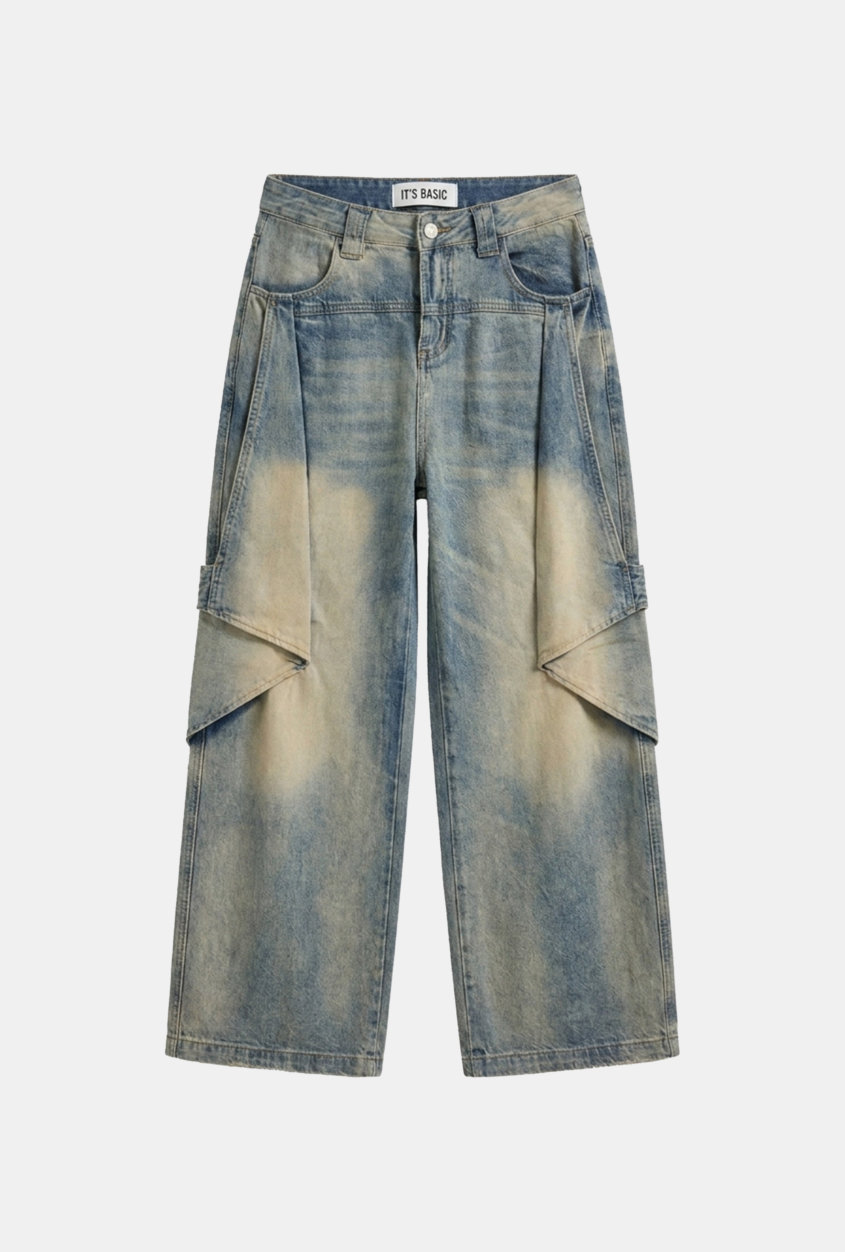 Kadın Kot Rengi Baggy Fit T13T Özel Tasarım Denim Jean