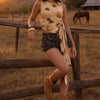 Women's Brown Special Fabric Design Blouse