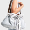 Snow Color 3w4-27 Pocket Detail Scarf Strap Denim Bag