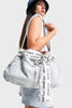 Snow Color 3w4-27 Pocket Detail Scarf Strap Denim Bag